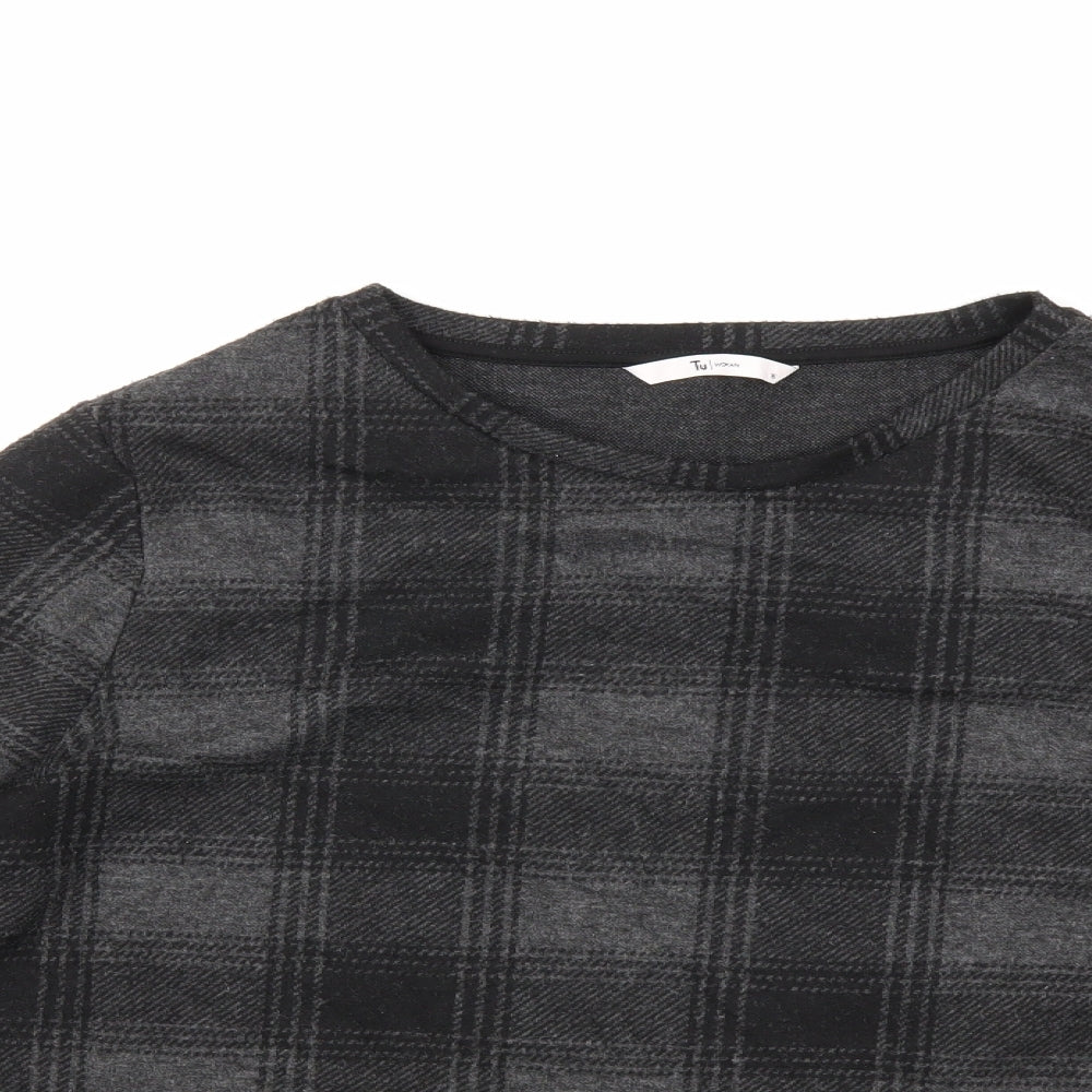 TU Womens Grey Check  Pullover Jumper Size 16
