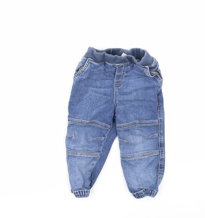 Preworn Baby Blue Denim Track Pants Jeans Size 18 Months