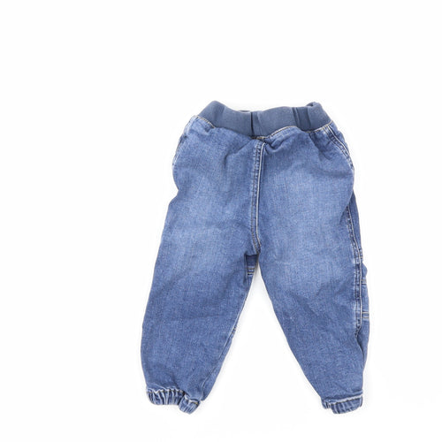 Preworn Baby Blue  Denim Track Pants Jeans Size 18 Months