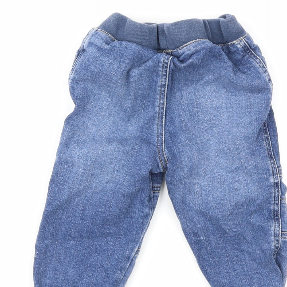 Preworn Baby Blue  Denim Track Pants Jeans Size 18 Months