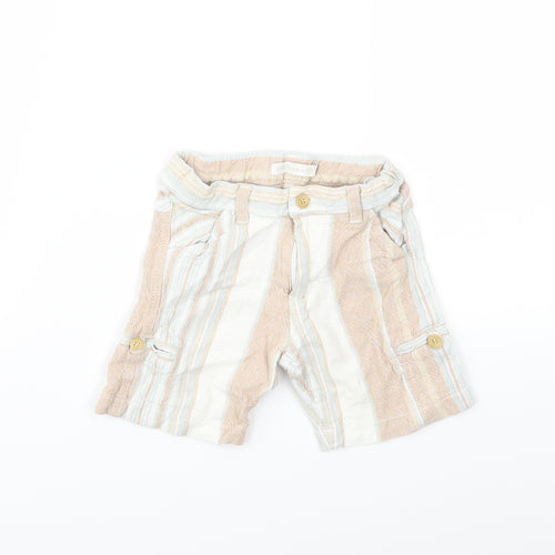 Preworn Baby Beige Striped  Cropped Trousers Size 12 Months