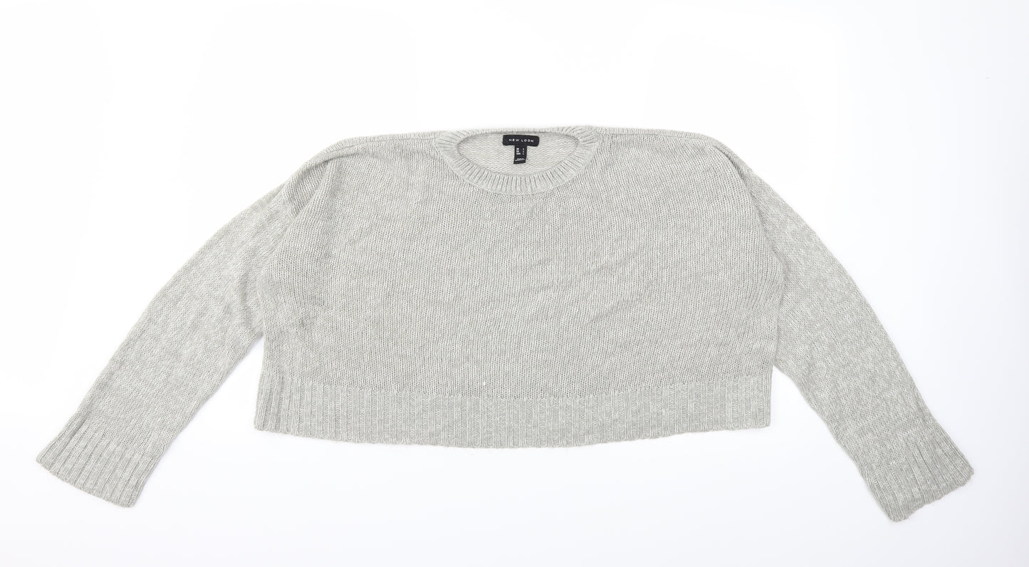 New Look Womens Grey  Knit Pullover Jumper Size L