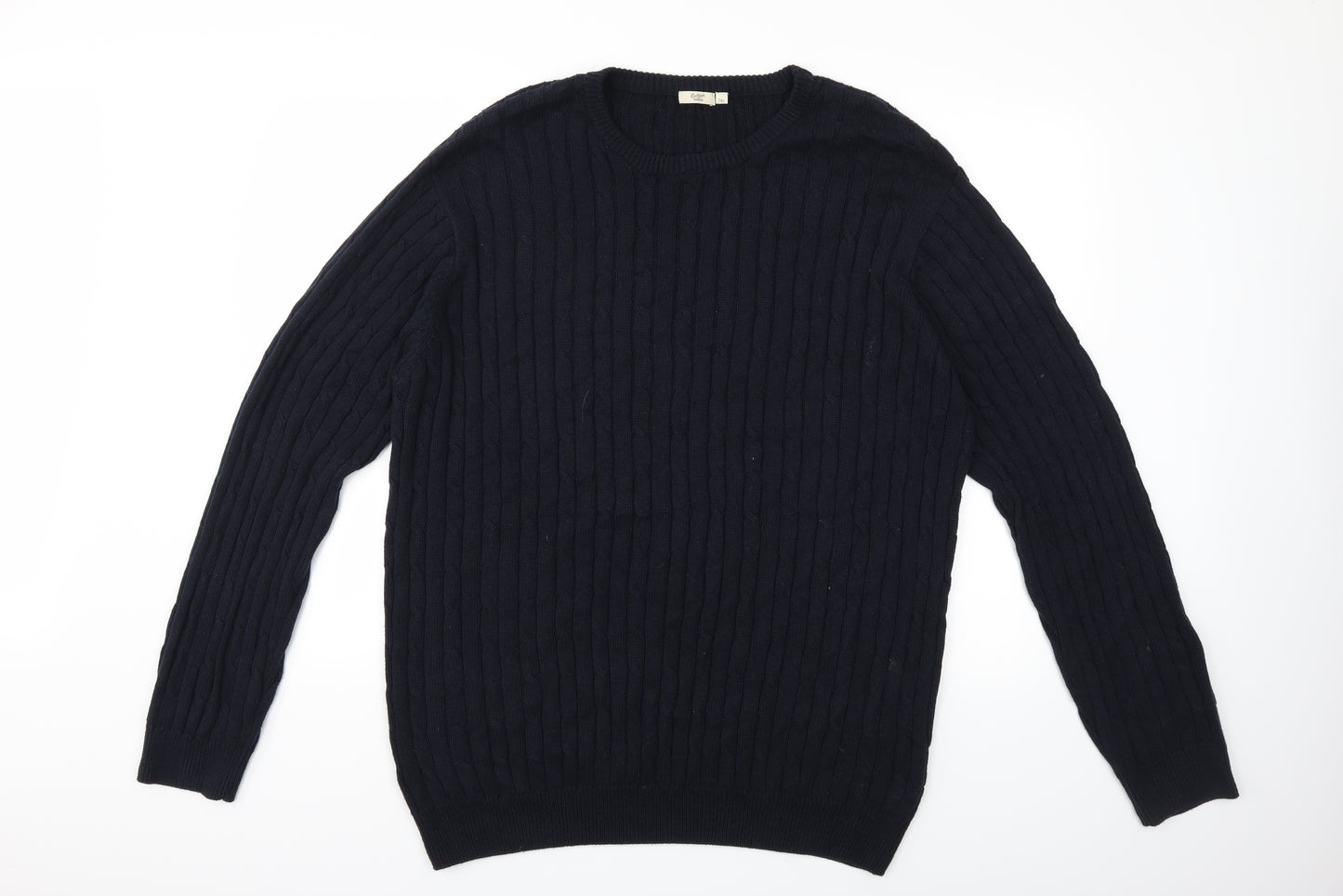 Cotton Traders Mens Blue  Knit Pullover Jumper Size 2XL
