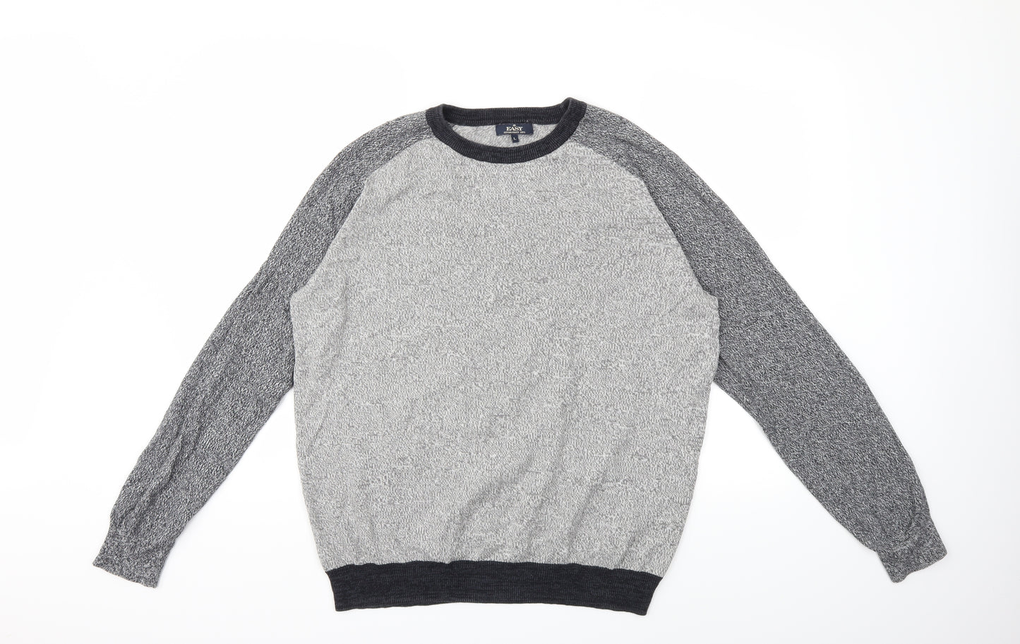 Easy Mens Grey  Knit Pullover Jumper Size L