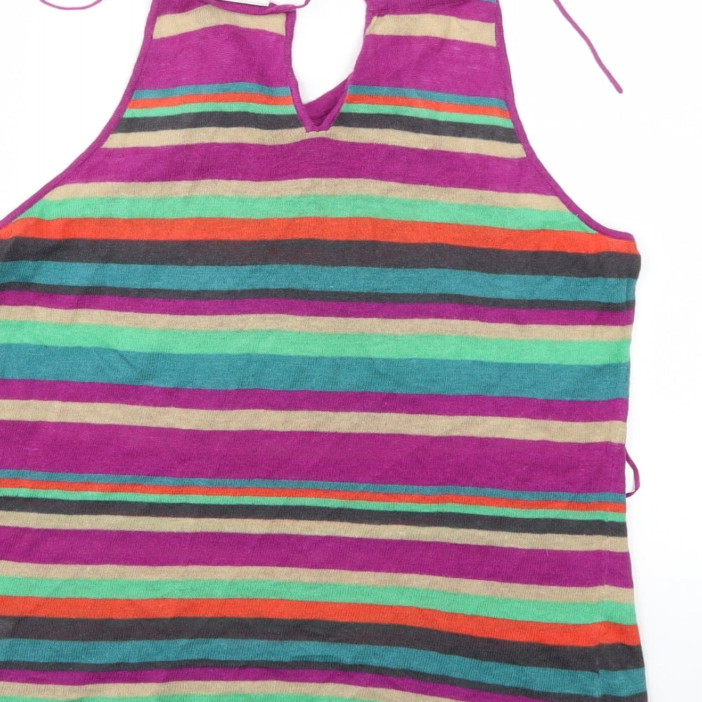 NEXT Womens Purple Striped Knit Pullover Jumper Size 12