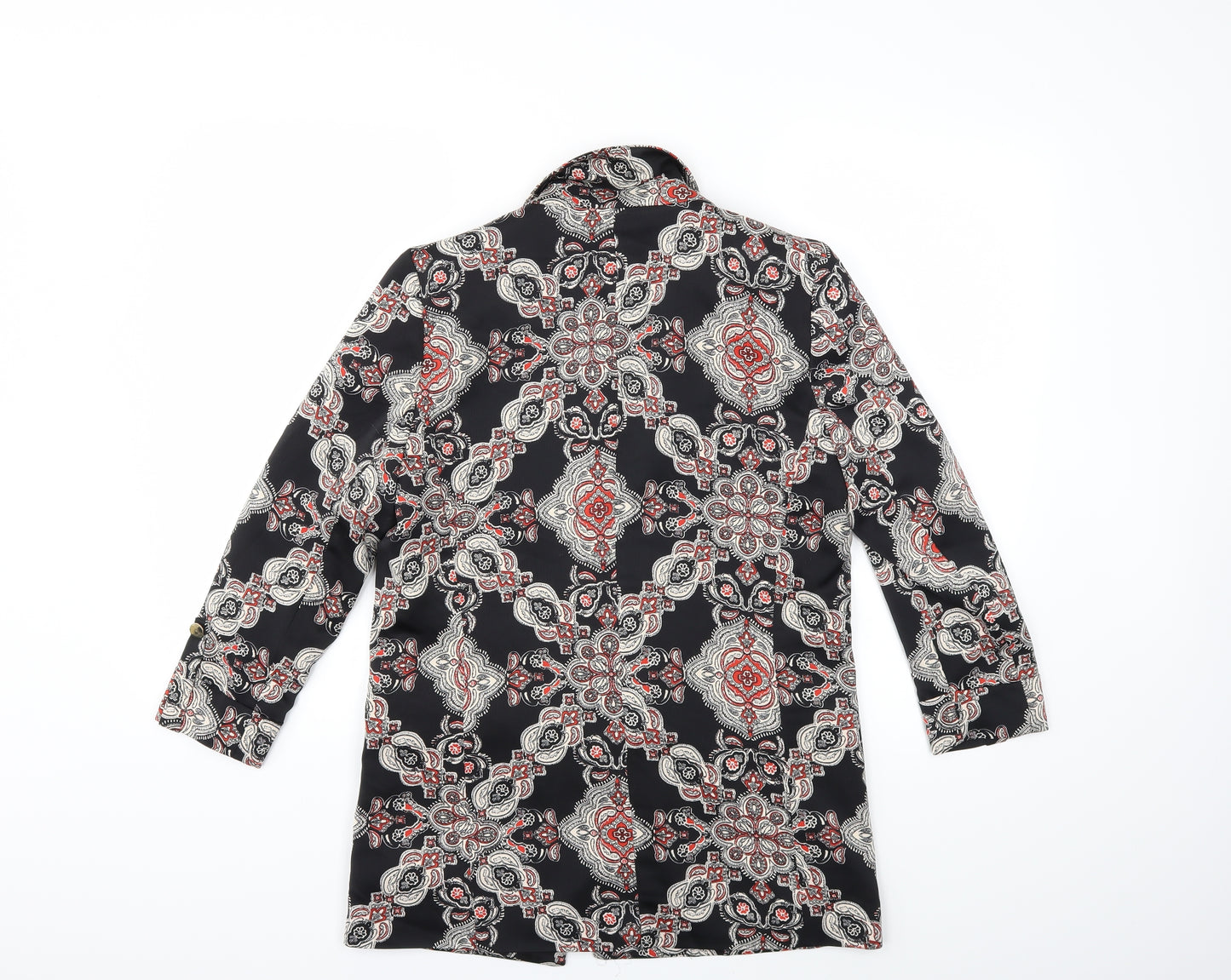 F&F Womens Black Floral  Jacket Blazer Size 8