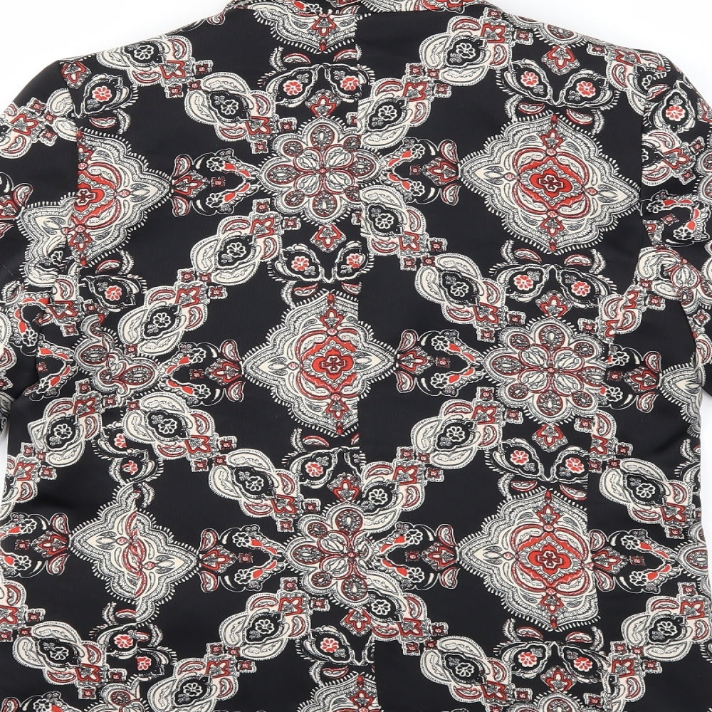 F&F Womens Black Floral  Jacket Blazer Size 8