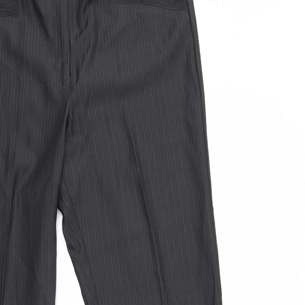 George Womens Black Striped  Trousers  Size 12 L31 in