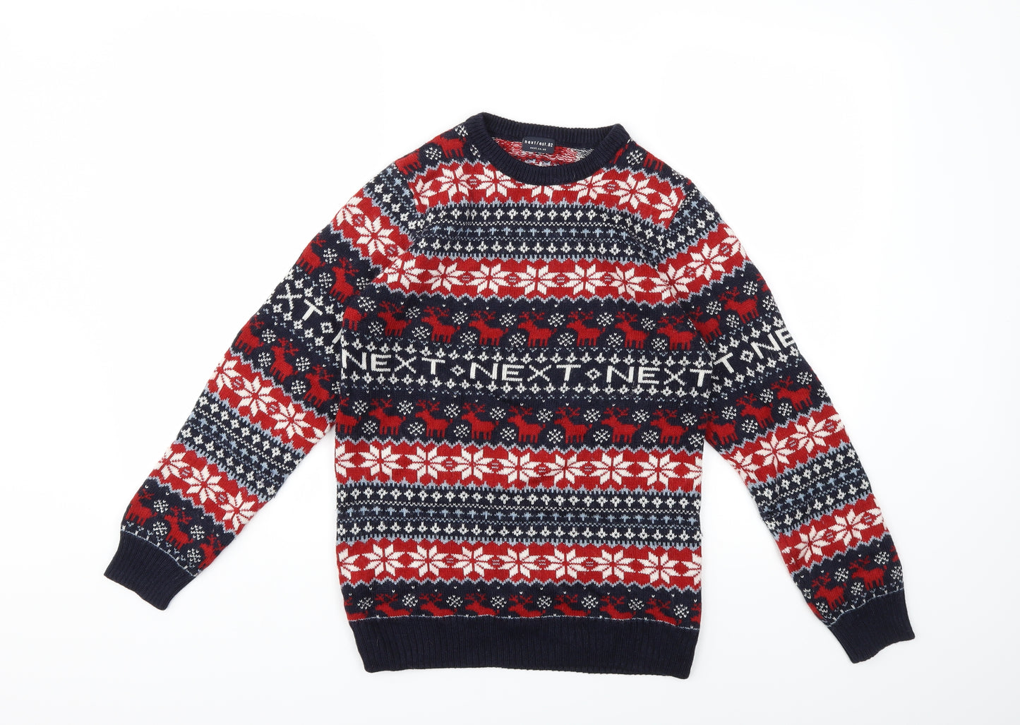 NEXT Boys Blue Striped Knit Pullover Jumper Size 12 Years  - christmas