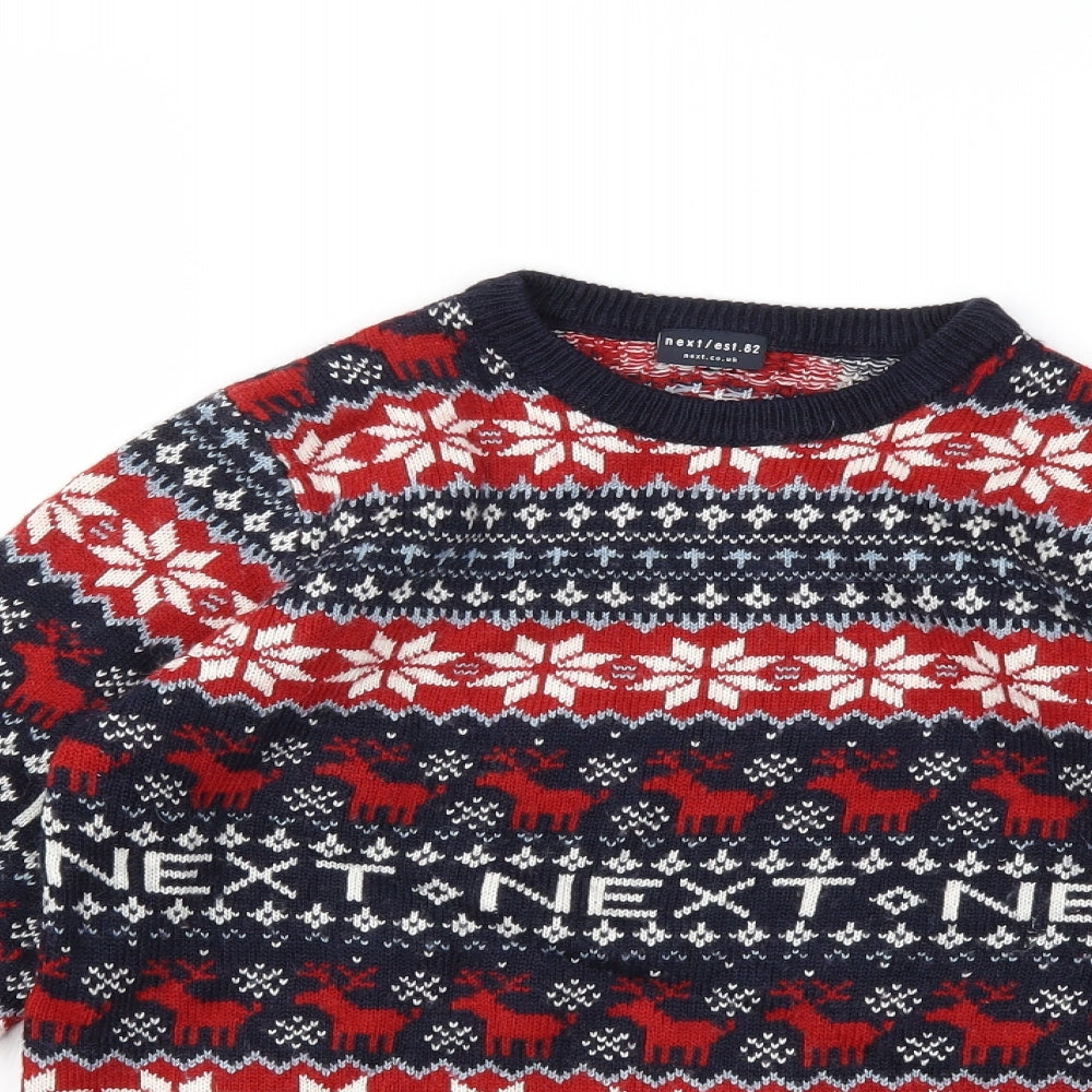 NEXT Boys Blue Striped Knit Pullover Jumper Size 12 Years  - christmas