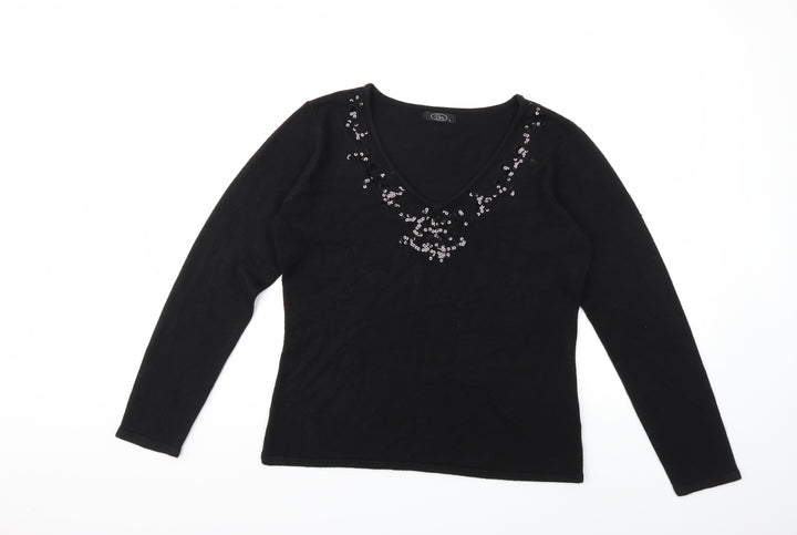 Bonmarché Womens Black Pullover Jumper Size S