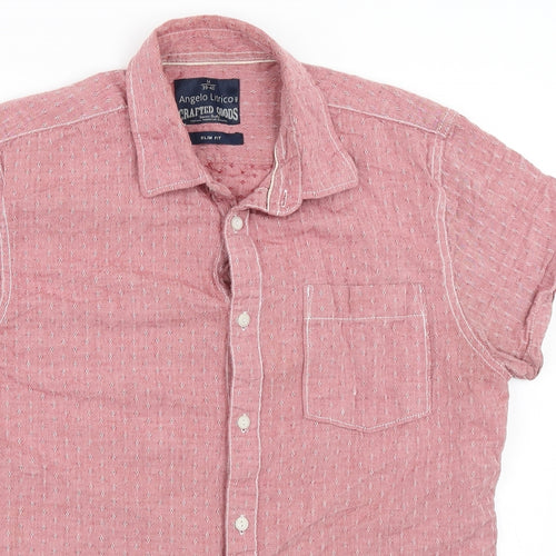 Angelo Litrico Mens Red    Button-Up Size M