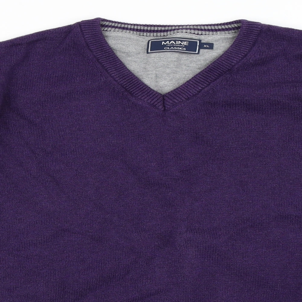 Maine New England Mens Purple   Pullover Jumper Size XL