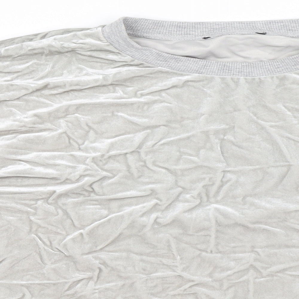 Marks and Spencer Womens Grey  Velvet Pullover Sweatshirt Size 16