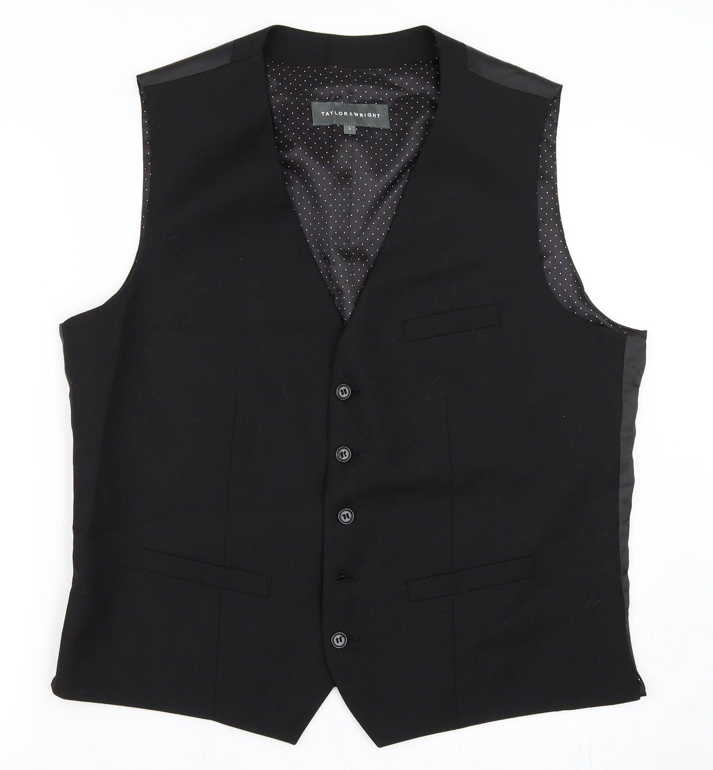 Taylor & Wright Mens Black    Suit Waistcoat Size L