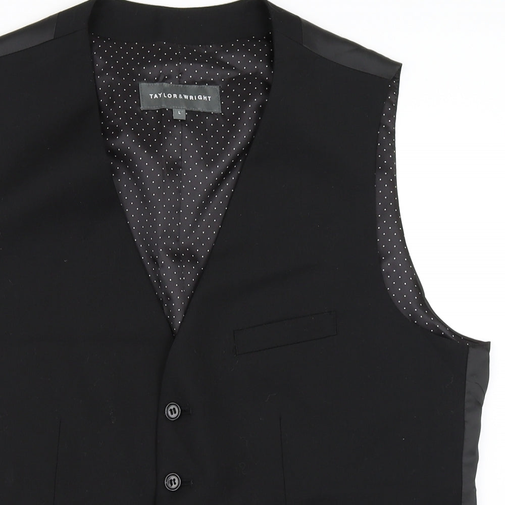 Taylor & Wright Mens Black    Suit Waistcoat Size L