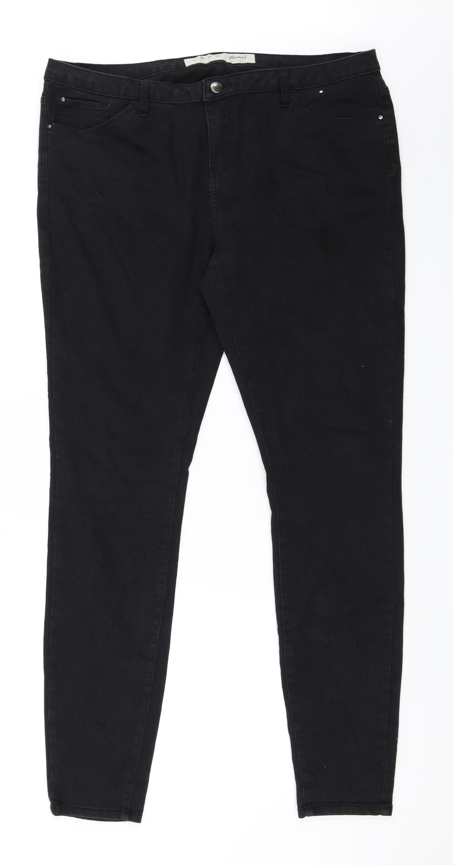 Primark Womens Black  Denim Skinny Jeans Size 18 L30 in