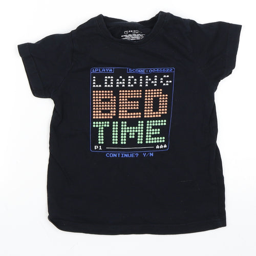 Primark Boys Black   Basic T-Shirt Size 4-5 Years