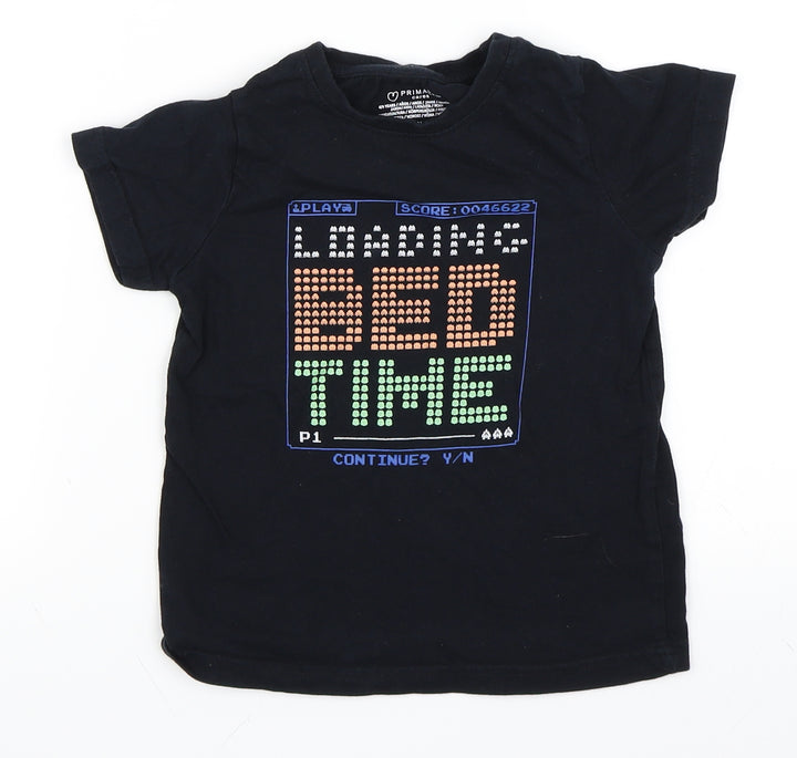 Primark Boys Black Basic T-Shirt Size 4-5 Years