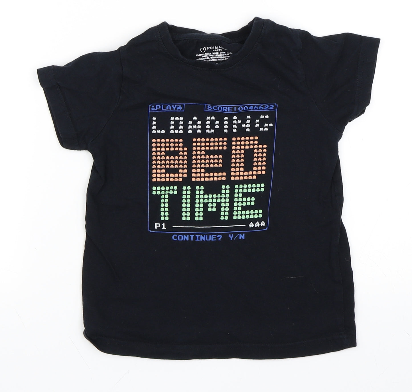 Primark Boys Black   Basic T-Shirt Size 4-5 Years