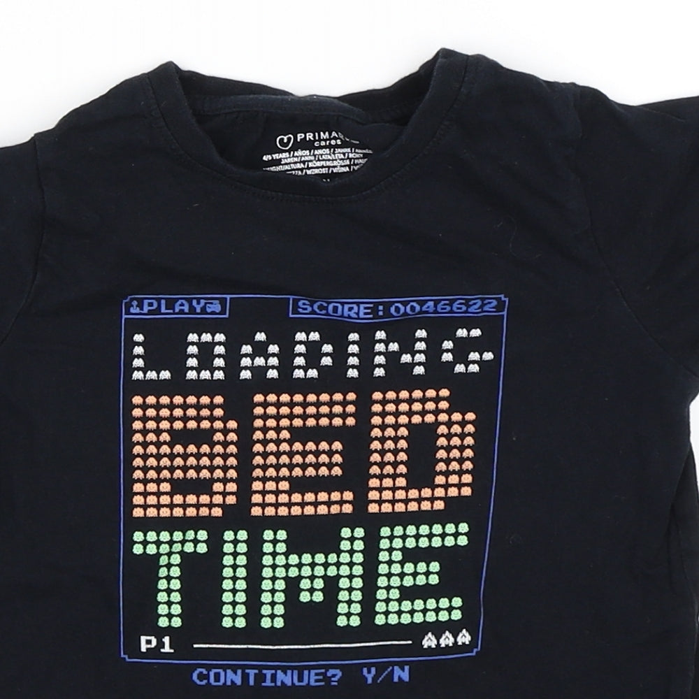 Primark Boys Black   Basic T-Shirt Size 4-5 Years