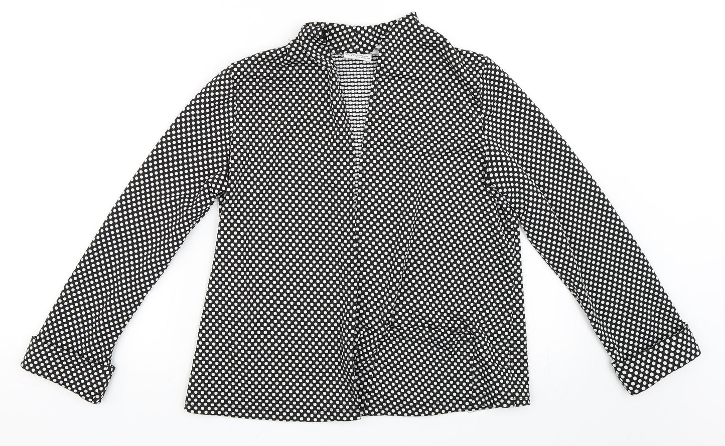 Kim Rogers Womens Black Polka Dot  Jacket Blazer Size M