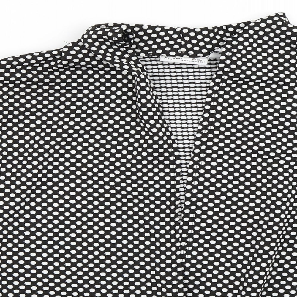 Kim Rogers Womens Black Polka Dot  Jacket Blazer Size M