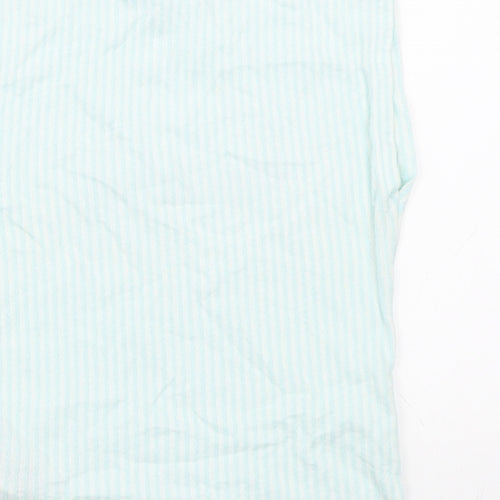 Marks and Spencer Girls Blue Striped  Basic T-Shirt Size 6-7 Years