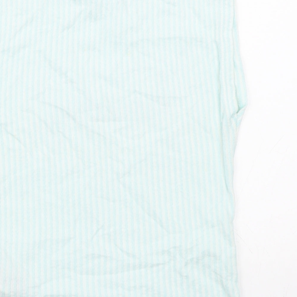 Marks and Spencer Girls Blue Striped  Basic T-Shirt Size 6-7 Years