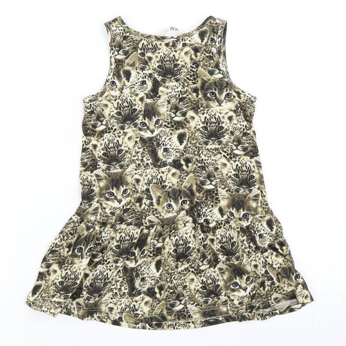 H&M Girls Beige   Shift  Size 18-24 Months  - Cat Dress