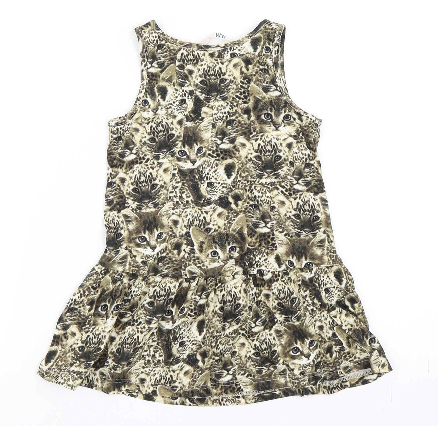 H&M Girls Beige   Shift  Size 18-24 Months  - Cat Dress