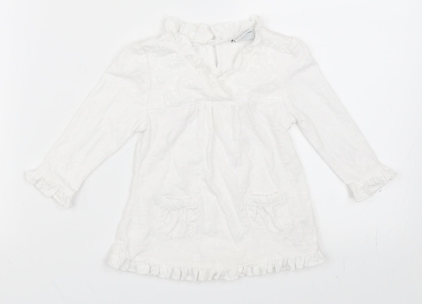 NEXT Girls White   Shift  Size 6-9 Months