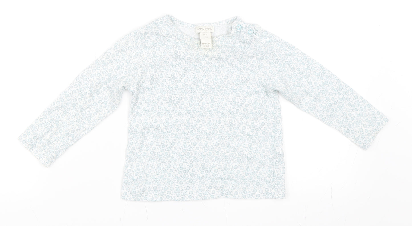 Monsoon Girls Blue   Basic T-Shirt Size 12-18 Months
