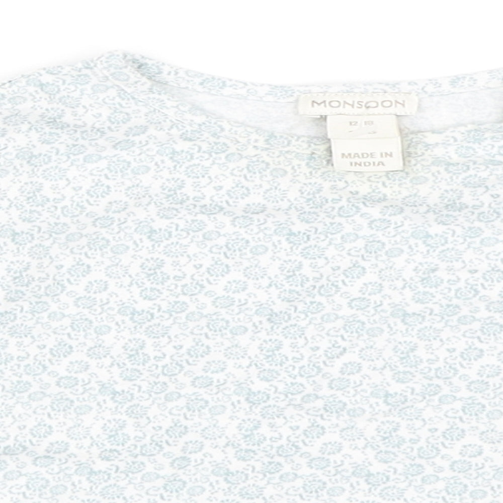 Monsoon Girls Blue   Basic T-Shirt Size 12-18 Months