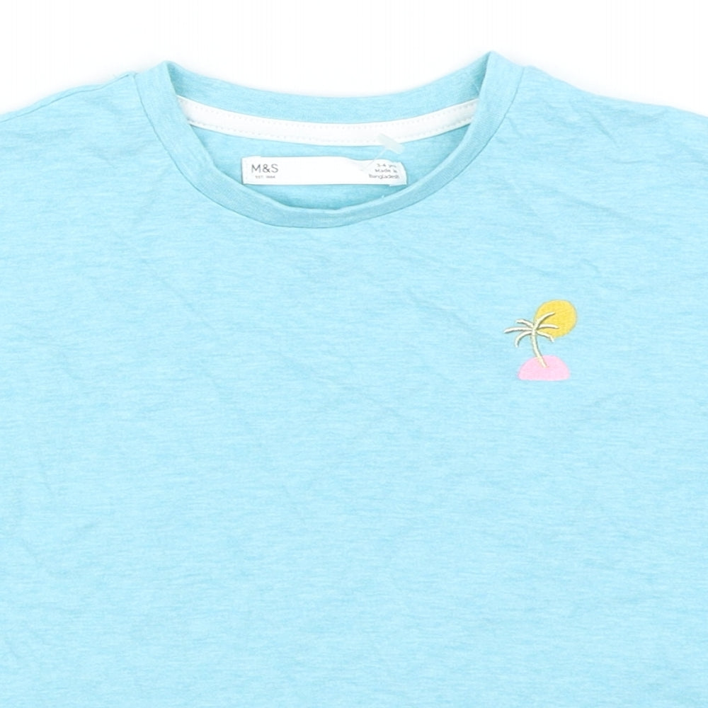 Marks and Spencer Boys Blue   Basic T-Shirt Size 3-4 Years