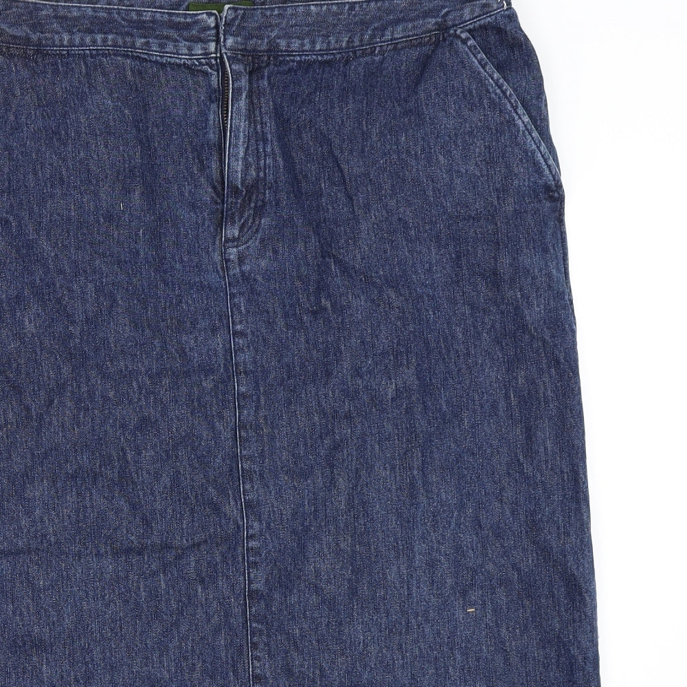 Eddie Bauer Womens Blue  Denim Straight & Pencil Skirt Size 18