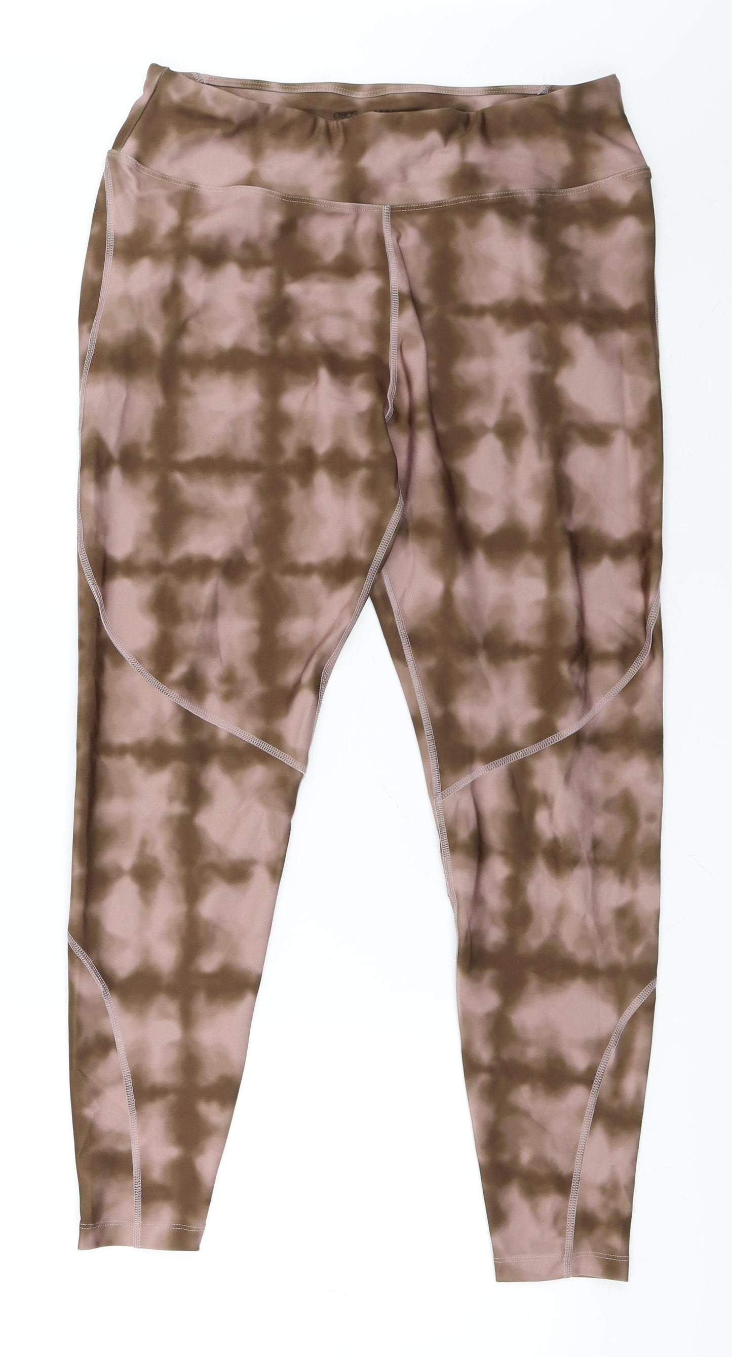 ASOS Womens Brown Tie Dye  Compression Leggings Size 16 L26 in