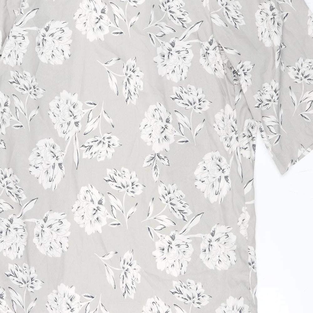 Primark Womens Grey Floral  Cardigan Jumper Size 12  - Kimono