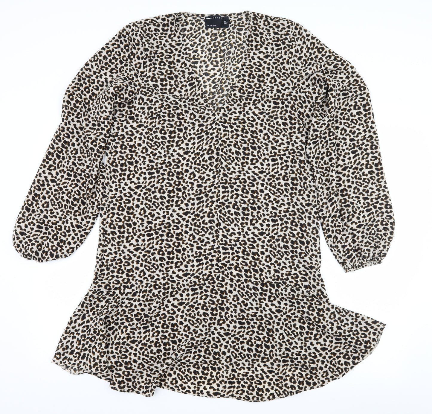 ASOS Womens Brown Animal Print  A-Line  Size 10