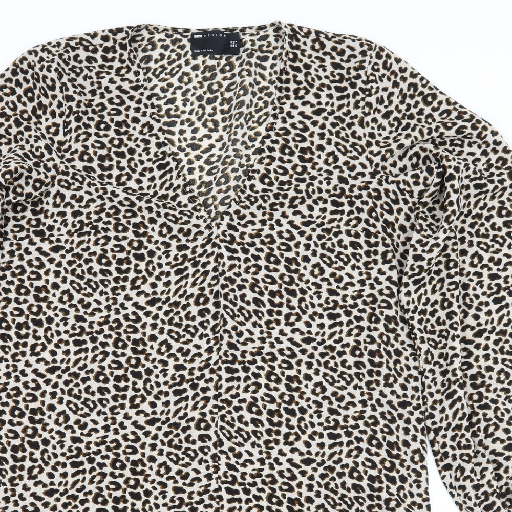 ASOS Womens Brown Animal Print  A-Line  Size 10