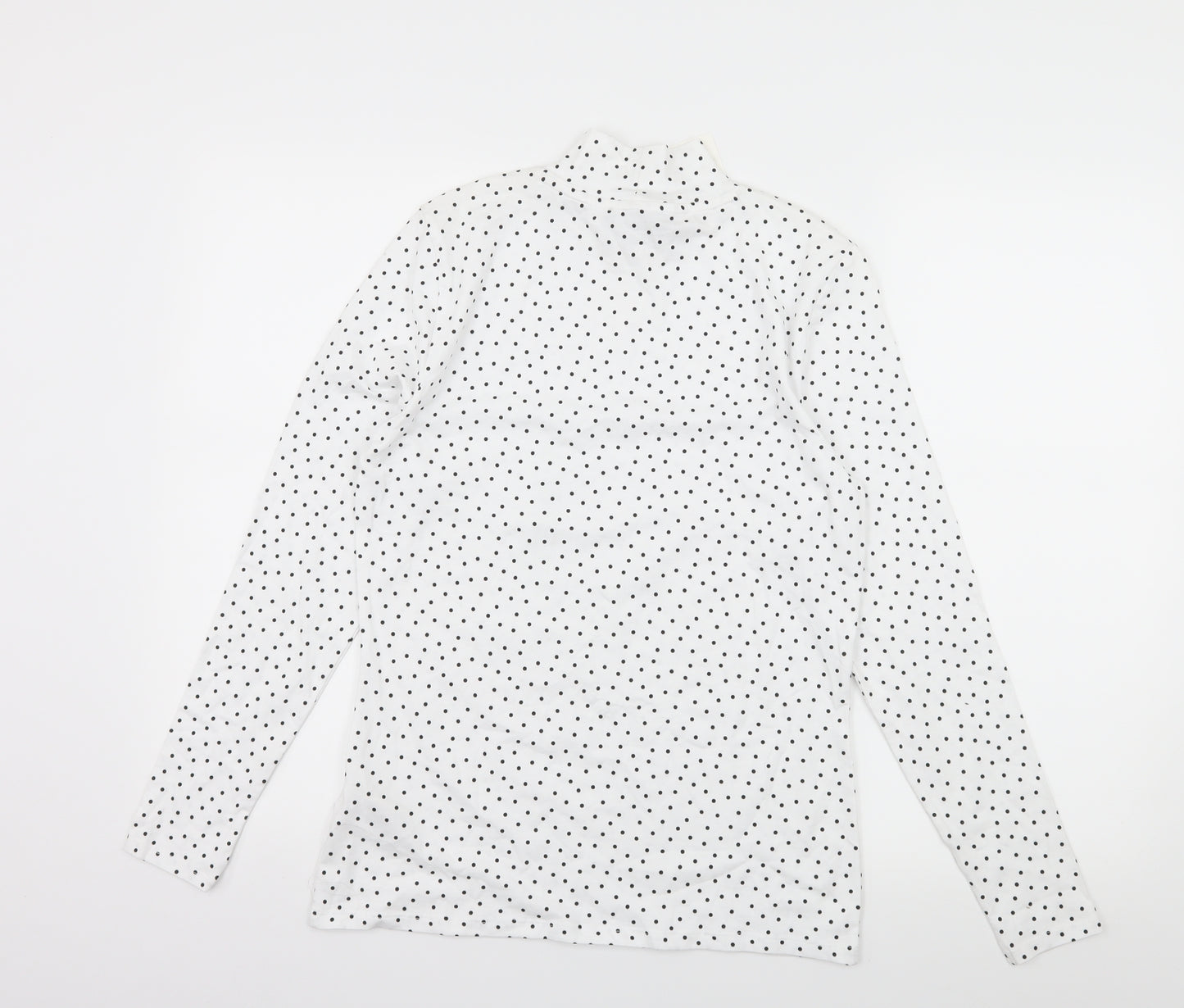 Marks and Spencer Womens White Polka Dot Jersey Basic T-Shirt Size 12