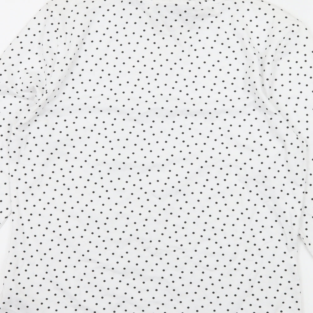 Marks and Spencer Womens White Polka Dot Jersey Basic T-Shirt Size 12