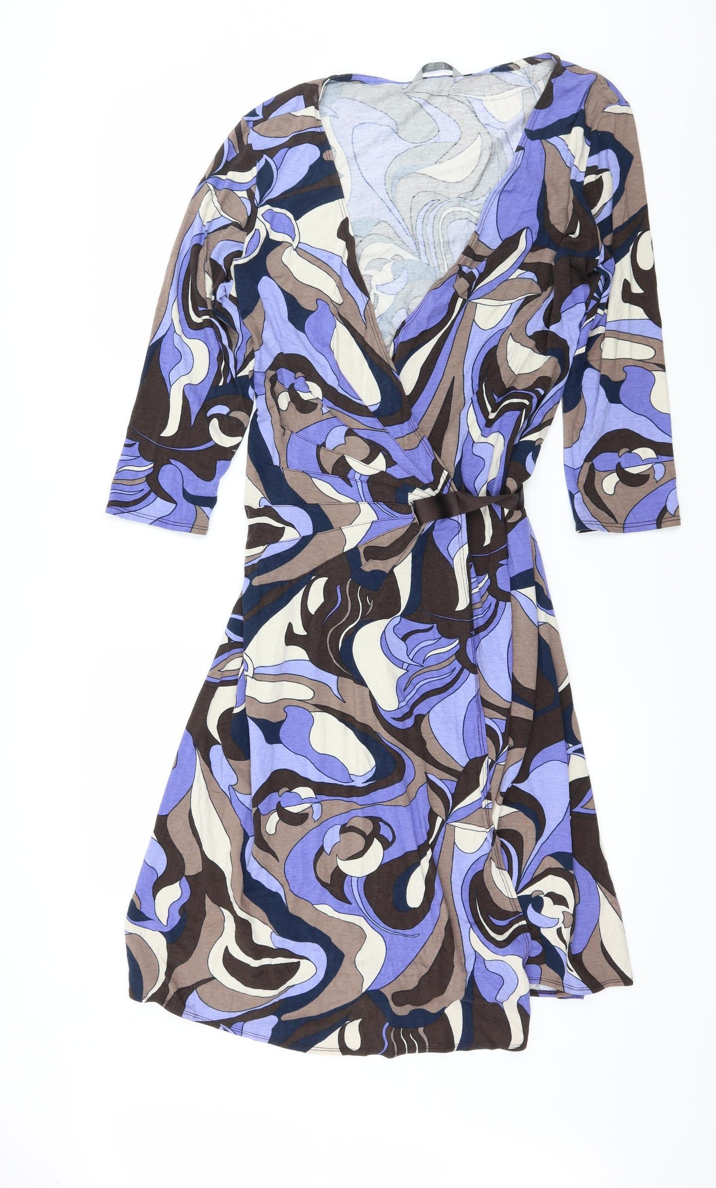 Marks and Spencer Womens  Geometric Jersey Wrap Dress  Size 16