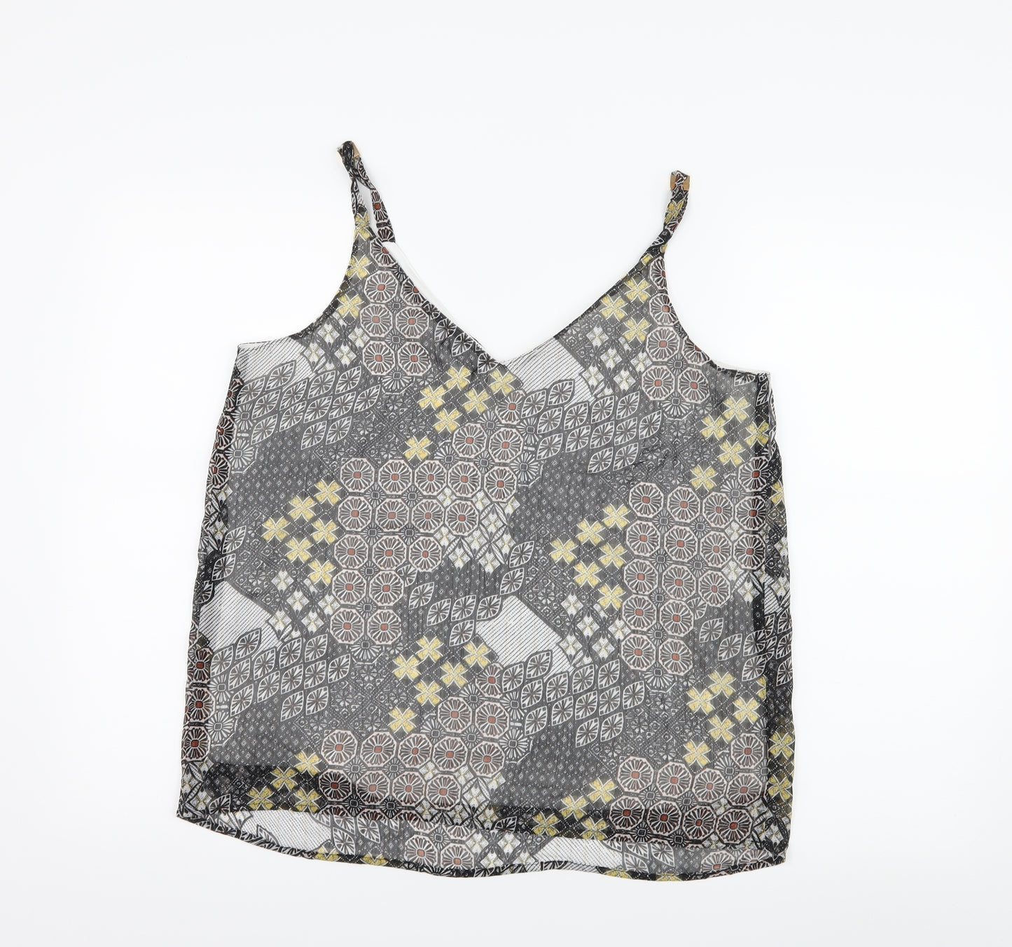 M&Co Womens Black Paisley  Camisole Tank Size 12
