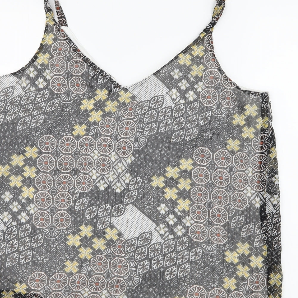 M&Co Womens Black Paisley  Camisole Tank Size 12