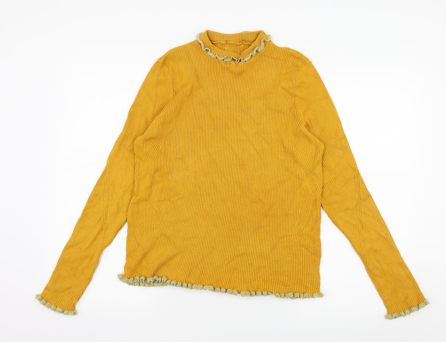 Marks and Spencer Womens Yellow  Knit Basic T-Shirt Size 18
