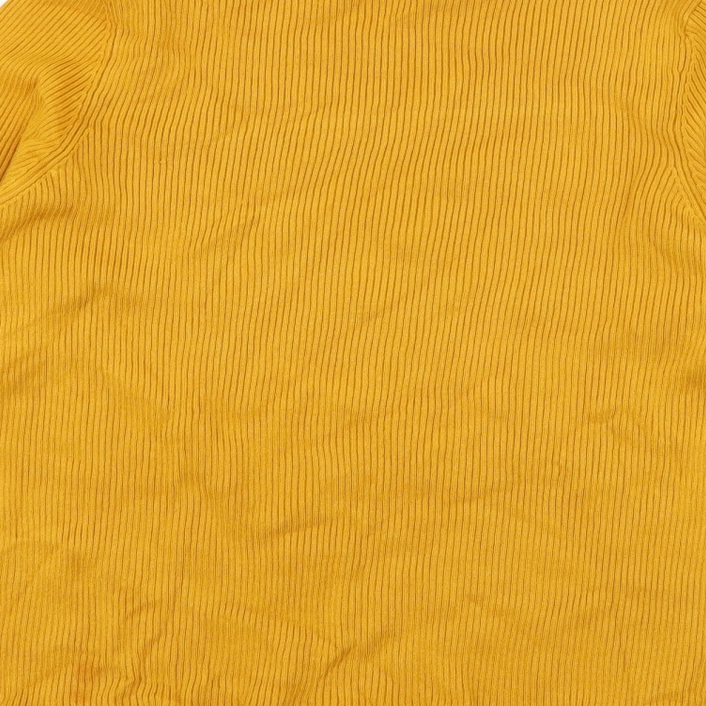 Marks and Spencer Womens Yellow  Knit Basic T-Shirt Size 18