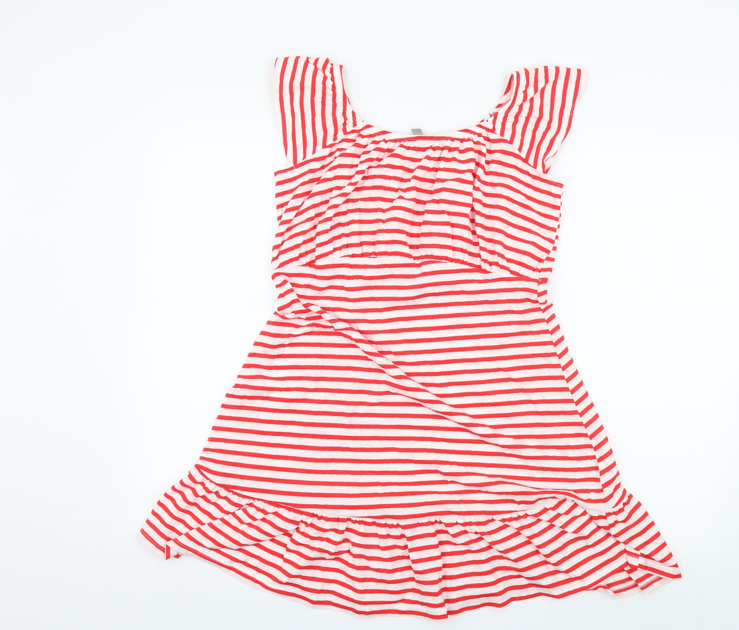 ASOS Womens Red Striped Jersey T-Shirt Dress  Size 14