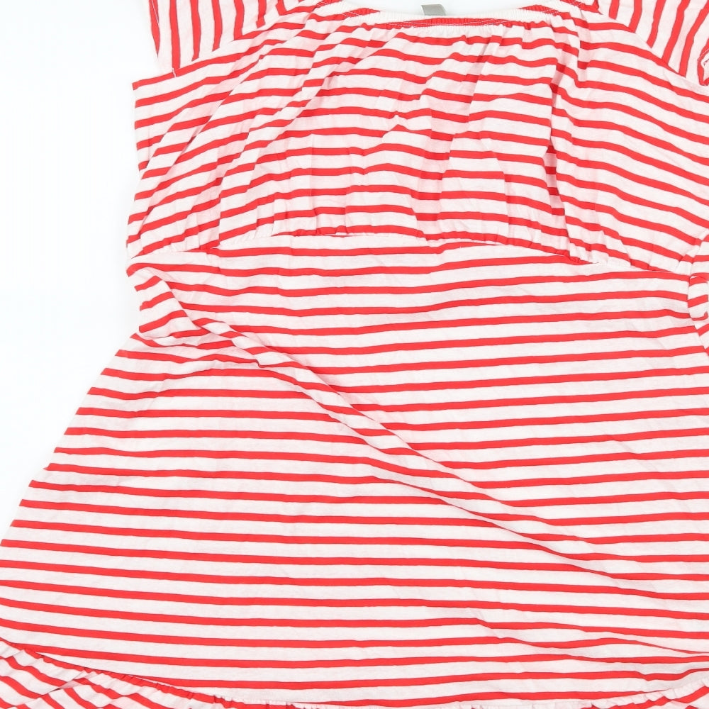 ASOS Womens Red Striped Jersey T-Shirt Dress  Size 14