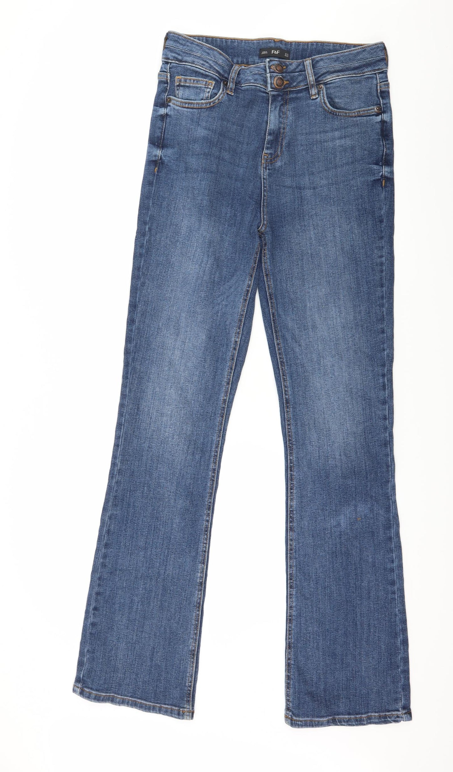 F&F Womens Blue  Denim Bootcut Jeans Size 12 L33 in